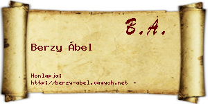 Berzy Ábel névjegykártya